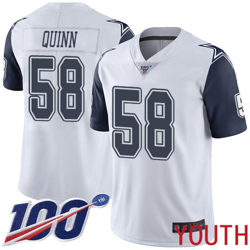Youth Dallas Cowboys Limited White Robert Quinn #58 100th Season Rush Vapor Untouchable NFL Jersey